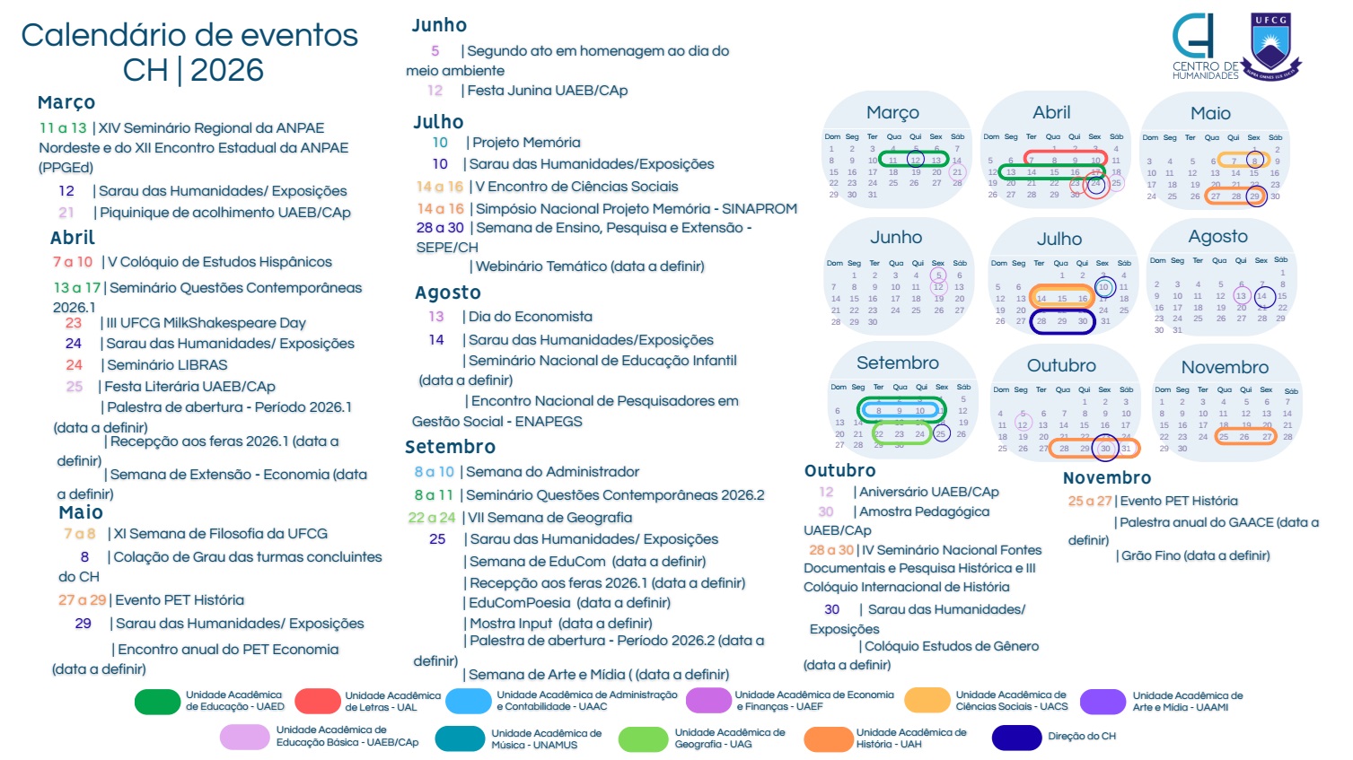 Calendario Eventos CH 2026